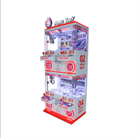 Distributeur de jouets en peluche à monnayeur pour 4 joueurs, mini-machine de jeux pour bébés, construction en métal et plastique, en anglais