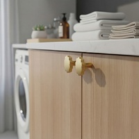 Poignée de tiroir antidérapante en métal avec surface florale, poignée ronde pour armoire, poignée à trou unique, quincaillerie moderne pour commode