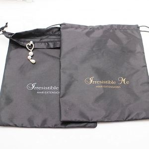 Sacs à perruques en satin imprimés sur mesure avec logo, pochettes anti-poussière pour perruques et extensions capillaires, pour emballage cadeau - Product Image 3