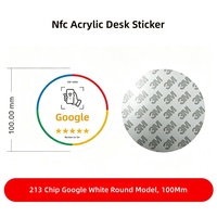 Support de table personnalisé en acrylique avec carte RFID NFC NTAG216 13,56 MHz pour avis clients et évaluations étoilées pour restaurants et commerces