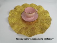 Napperon de table moderne en plastique tressé or et argent pour la maison, les mariages et les fêtes