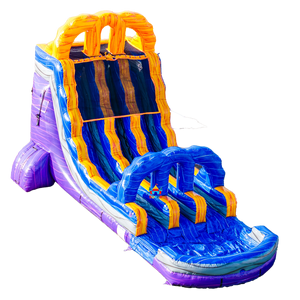 Toboggan aquatique gonflable tropical triple piste Arc-en-ciel avec <span class=keywords><strong>piscine</strong></span> à vagues et zone de jeux aquatiques, idéal pour l'été et la <span class=keywords><strong>location</strong></span> commerciale pour événements. - Product Image 3