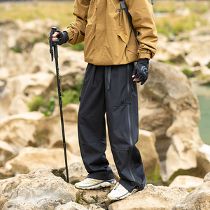 Custom Logo Men's Leisure Street Wear Polyester Waterproof <strong>Camouflaged</strong> Trackpants Elastic Waist Climbing <strong>Jogging</strong> - Product Image 1