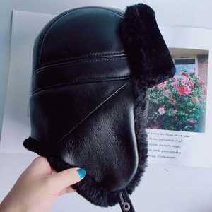 جلد الغنم الفراء طيار الصياد طارد الأذن اللوحات الانتحاري الطقس البارد قبعة للرجال Ushanka/القبعات القبعات الصياد الشتاء - Product Image 4