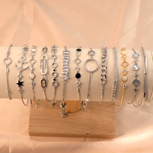 Brazalete hule 925 pulsera de plata semi montaje pulseras chapadas oro alta joyeria pulsera de bola de plata esterlina - Product Image 1