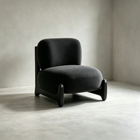 Fauteuil lounge Tenghang Sherpa, style moderne minimaliste, canapé individuel avec structure en bois pour salon et chambre, style crème, sans accoudoirs, idéal pour la détente