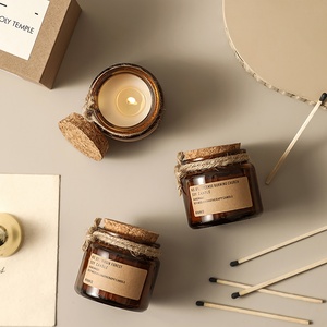 Bougies parfumées de luxe <span class=keywords><strong>en</strong></span> pot de verre, marque privée, coffret cadeau d'aromathérapie 60g, parfum oriental <span class=keywords><strong>bois</strong></span>é pour cadeaux d'entreprise - Product Image 4
