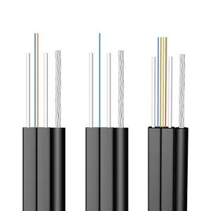 Indoor Outdoor FTTH Drop Cable LSZH Jacket 1 Core 2 Core G657A FTTH Optical Fiber Drop Cable