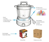 Mesin Pembuat Fufu Listrik Rumah Tangga Bahan Stainless Steel 6L/12L, Blender Pengolah Makanan, Pembuat Swallow untuk Mesin Fufu