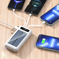 Desain Lanyard Dilengkapi dengan Dudukan Ponsel, 2USB Output 1 Sampai 4 Kabel Pengisian Daya Surya 30000Mah