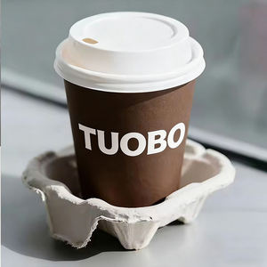 Vasos de Papel Desechables de Doble Pared Personalizados Ecológicos de 8 oz, 12 oz <span class=keywords><strong>y</strong></span> 16 oz, Vasos de Papel para Café Caliente con Mangas <span class=keywords><strong>y</strong></span> Tapas - Product Image 2