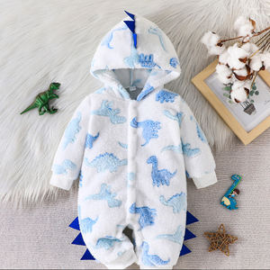 Unisex Baby Romper with <strong>Dinosaur</strong> Print Children Jumpsuit with Snap Button Animal <strong>Onesie</strong> for <strong>Kids</strong> - Product Image 1