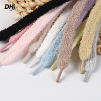 Lacets plats en polaire Teddy doux en polyester, chauds et moelleux, couleur unie, plusieurs tailles, unisexe, pour la décoration hivernale
