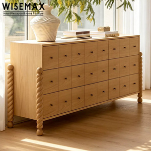 WISEMAX FURNITURE Credenza da Cucina in Legno Massello Stile Francese, Mobile Angolare con 6 Cassetti per <span class=keywords><strong>Soggiorno</strong></span>, Hotel e Villa - Product Image 2