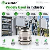 Presse-étoupe métallique IP68 en laiton SS304 SS316 avec filetage M, connecteur de câble étanche avec joint PA66 EPDM pour câblage industriel