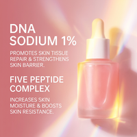 Sérum Peptidique PDRN Rose avec ADN de Saumon, Sérum Éclat au Peptides et Niacinamide, Sérum au Collagène Éclaircissant, Raffermissant et Illuminateur