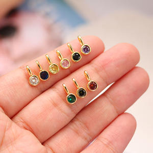 Pendentifs CZ9370 Mini Breloques Zirconium Cubique Plaqué Or avec Pierre de Naissance pour la Fabrication de Bijoux, Fournitures de Bijoux Fête des Mères - Product Image 3