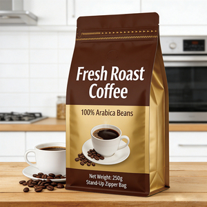 Sac d'emballage en plastique à fond plat fourni par l'usine pour les grains <span class=keywords><strong>de</strong></span> <span class=keywords><strong>café</strong></span>, la poudre <span class=keywords><strong>de</strong></span> thé, le <span class=keywords><strong>café</strong></span>, emballage à fond plat - Product Image 2