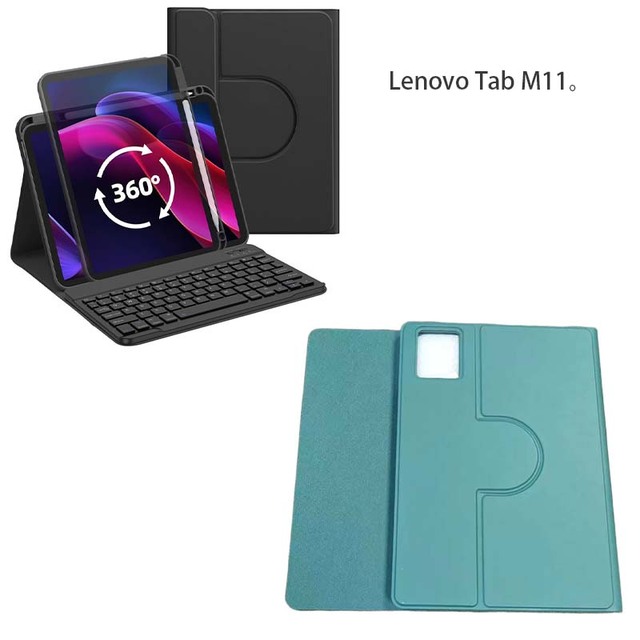 Applicable for Lenovo Tab M11 Tablet Case with Pencil Holder, Rotatable Magnetic Detachable Acrylic Tablet Case