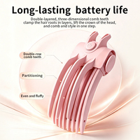 Peigne Électrique Sans Fil Volumisant à Double Rangée de Dents, Activé par la Chaleur, Rechargeable, pour Rehaussement du Haut du Cuir Chevelu et Coiffage des Racines