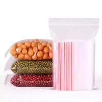 Sachet Doypack PE transparent de haute qualité, refermable à fermeture éclair, recyclable, avec logo personnalisé, pour emballage de sucre