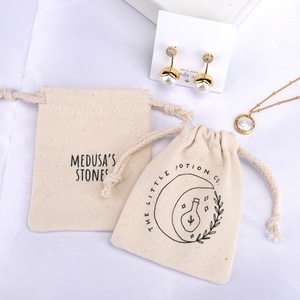 Bolsa de Joyería de Lona Natural con Cordón, 8 Oz, con Logotipo Personalizado, Bolsa de Regalo de Algodón Orgánico Pequeña - Product Image 6