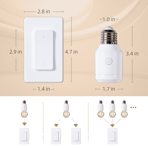 Iluminación de garaje LED de 500W, fácil instalación, enchufe de bombilla inalámbrico E26/E27 y interruptor remoto de 433MHz a prueba de agua - Product Image 5