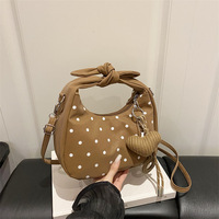 JMMS 6222 2026 Nouveau style tendance Sac à bandoulière à pois avec nœud Sac fourre-tout mignon avec pendentif Sac à main décontracté Sacs bandoulière