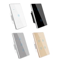 Interrupteur intelligent 1 2 3 4 voies sans fil neutre, compatible Alexa et Google Home, interrupteur tactile Wi-Fi Tuya pour maison connectée