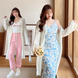 Cárdigan de punto de lana de longitud media para mujer Runqi, color blanco melocotón, talla grande, prenda exterior suave, capa transparente, estilo sencillo y moderno. - Product Image 4