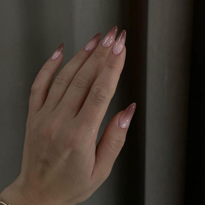 Venta al por mayor de alta calidad estilo francés almendra corazón punta <span class=keywords><strong>uñas</strong></span> postizas palo <span class=keywords><strong>uñas</strong></span> personalizadas prensa <span class=keywords><strong>uñas</strong></span> claro degradado diseño ABS dedo - Product Image 4