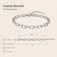 Bracelet minimaliste en argent sterling 925, chaîne à maillons ajustables, design élégant, cadeau de bijoux pour femmes