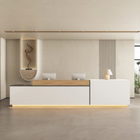 Comptoir de réception d'entreprise, poste de travail, bar, comptoir en MDF multifonctionnel, esthétique haut de gamme, salon, hôtel, gestion de propriétés, restaurant