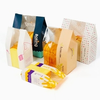 Sachet Doypack personnalisé à fond carré en papier de soie, résistant à l'humidité, pour l'emballage du pain et des sandwichs, avec fenêtre