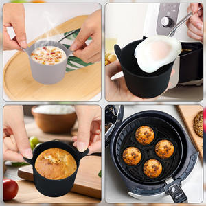 Nouveaux moules à œufs en silicone écologiques - Antiadhésifs, de qualité alimentaire, réutilisables pour friteuse à air, <span class=keywords><strong>micro</strong></span>-<span class=keywords><strong>ondes</strong></span> et <span class=keywords><strong>cuisson</strong></span> à l'eau - Product Image 6