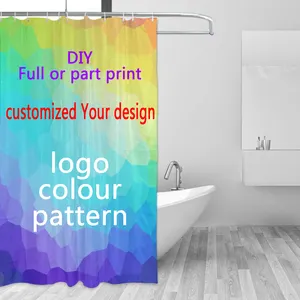 wholesale shower curtains set designers Custom Hotel Modern Printed hookless Bathroom Waterproof Christmas Space shower curtains