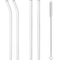 Pailles réutilisables personnalisées sans BPA, compatibles avec tous les couvercles de gobelets, ensemble de pailles droites et courbées pour verres à boba avec brosses de nettoyage