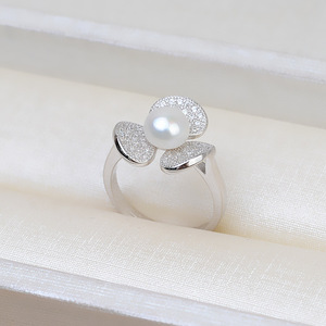 Accessoires DIY en argent S925, bague fermée pour femme avec perle à l'aspect naturel, semi-finie, support vide 175 et perles en vrac pour bijoux - Product Image 3