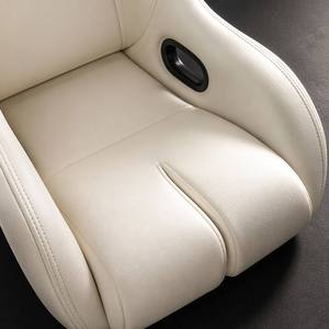 Sedile Sportivo Universale Reclinabile in Pelle PVC <span class=keywords><strong>Beige</strong></span> Crema Bianco con Slitta, Sedile Auto da Corsa OEM, Pronto per la Spedizione all'Ingrosso - Product Image 5