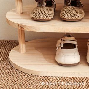 Modern minimalist wooden <b>shoe</b>-changing stool, integrated design, suitable for sitting, wearing <b>shoes</b>, and <b>storage</b>. Solid wood - Product Image 3