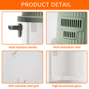 267163 700W Vente en gros Nouvelle <span class=keywords><strong>friteuse</strong></span> à air compacte 3L, mini <span class=keywords><strong>friteuse</strong></span> électrique en verre 3 litres - Product Image 6