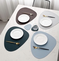 1 pièce tapis de Table en cuir PU, napperon carré, Double, set de Table à manger, Logo personnalisé, vente en gros