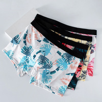 Caleçons Homme Nouvelle Mode Impression par Décharge Haute Élasticité Coupe Boxer Taille Moyenne Confortable