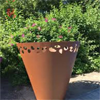 Jardinières surélevées en acier Corten écologiques pour l'extérieur, usage domestique, durables, noir rouillé, rouge, tailles personnalisables, améliorent l'esthétique