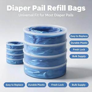 Bolsas de repuesto para pañalera Fresh Lock Odor-Block, resistentes a desgarros, forros de plástico de repuesto para pañalera, OEM, ODM, logotipo personalizado - Product Image 1