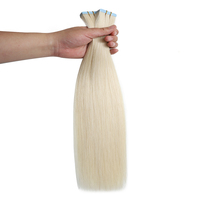 Extensions de cheveux naturels Remy à bandes adhésives pour mariées et événements spéciaux, adhérence douce, aspect naturel, une seule paire, tissage doux pour la peau.