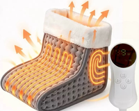 Bottes électriques chaudes d'hiver avec coussin en peluche et thermostat réglable pour usage domestique et extérieur