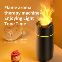 Nouveau 2 en 1 humidificateur d'incendie de voiture aromathérapie ultrasons 3D mini petite flamme diffuseur d'arôme avec 7 couleurs LED veilleuse