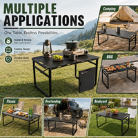 Table de camping pliable compacte avec structure de verrouillage à montage rapide pour repas en plein air, pique-nique, barbecue et voyages