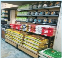 Étagères à riz en métal réglables personnalisées pour supermarchés, présentoir à noix et céréales en bois avec roulettes, présentoir à fruits secs